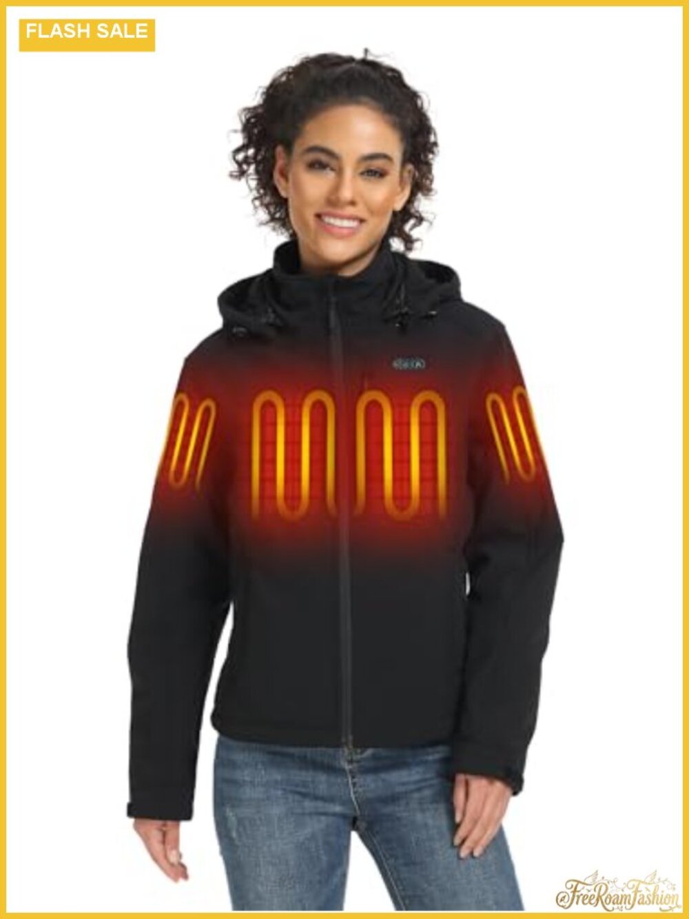 Women's 5-Zone Dual Control Heated Jacket with Sleeve Heating, Water-Resistant